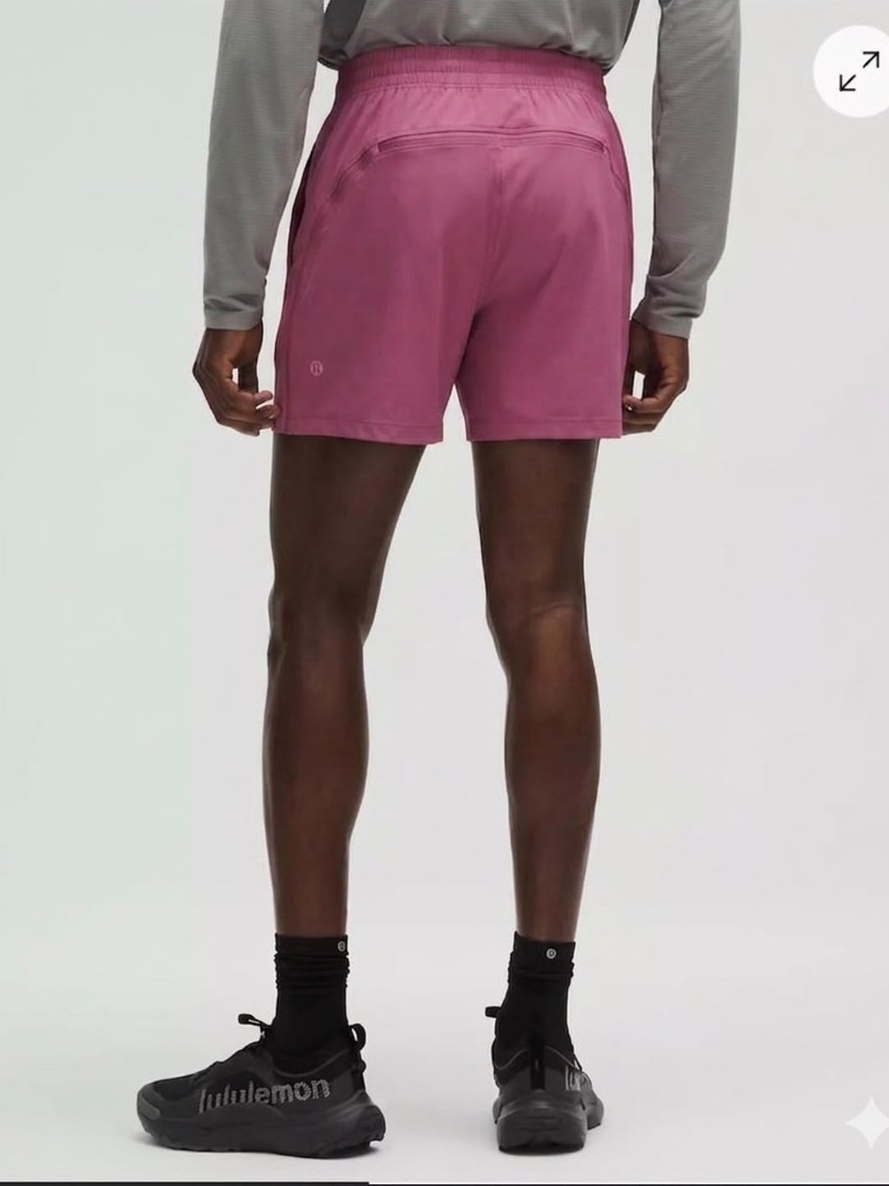 Lululemon Men Pace Breaker 5" Short Size Medium Linerless Mauve Purple Pink